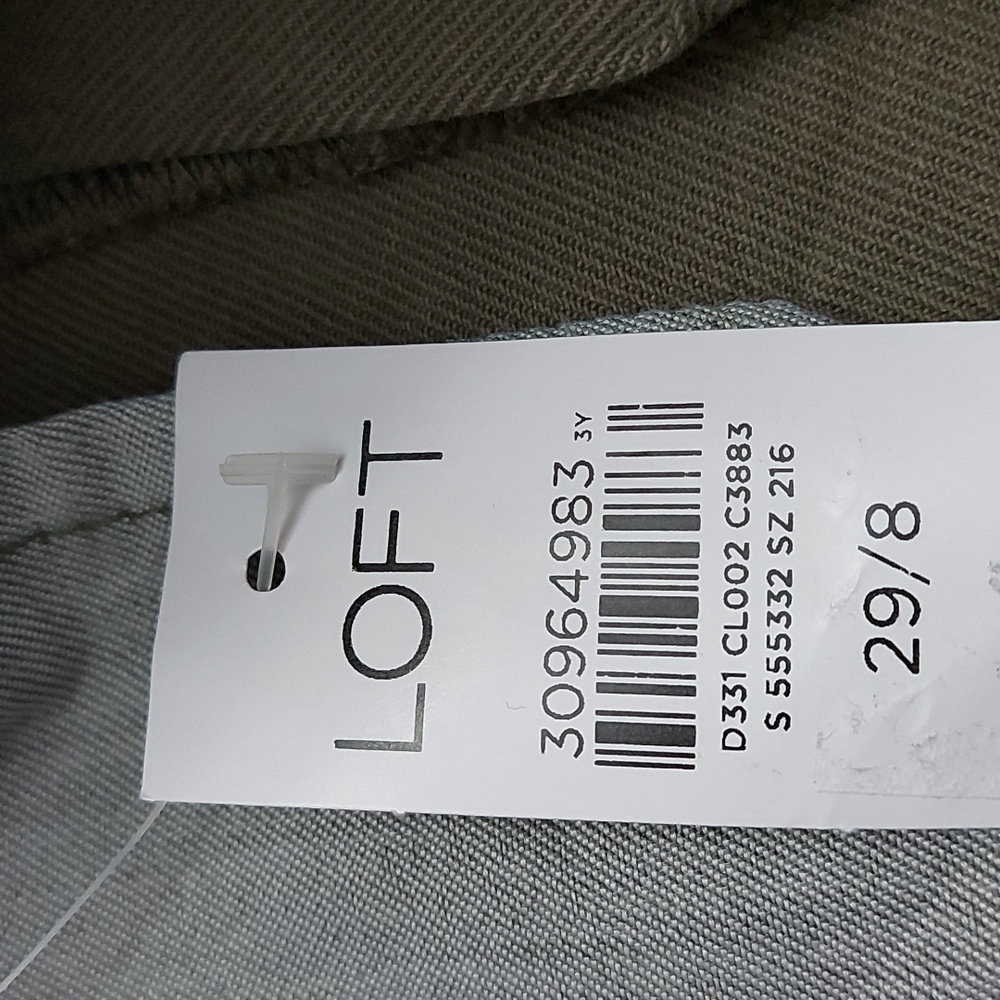 Loft high waist wide leg khaki cotton stretch pants Size 8 Khaki - Picture 11 of 11